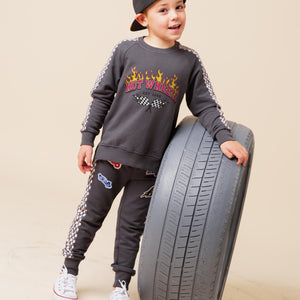 Baby Kids Bamboo Pajamas — Hot Wheels™ Final Lap Jogger Set — Image 1