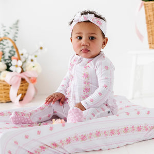 Baby Kids Bamboo Pajamas — Enchanted Floral Lane Changing Pad Cover — Image 1