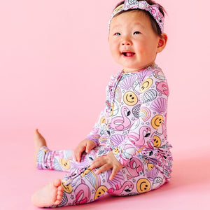 Baby Kids Bamboo Pajamas — Could've Pooled Me Convertible Ruffle Romper — Image 1