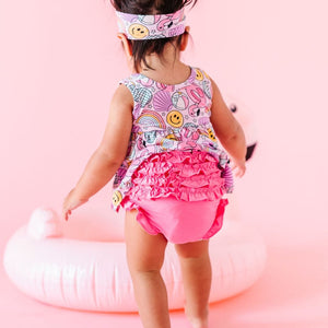 Baby Kids Bamboo Pajamas — Could've Pooled Me Tank Top Peplum & Bummies Set — Image 1