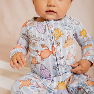 Baby Kids Bamboo Pajamas — Crabby & Cute Convertible Romper — Image 1
