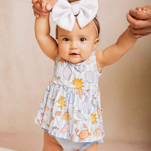 Baby Kids Bamboo Pajamas — Crabby & Cute Sleeveless Peplum Top & Bottoms Set — Image 1
