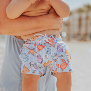 Baby Kids Bamboo Pajamas — Crabby & Cute Swim Shorts — Image 1