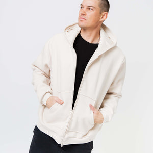 Baby Kids Bamboo Pajamas — Cream Puff Adult Zip-Up Heavyweight Hoodie — Image 1