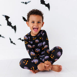 Baby Kids Bamboo Pajamas — Creepin' it Real Two-Piece Pajama Set — Image 1