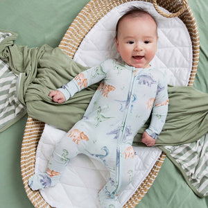 Baby Kids Bamboo Pajamas — Cuddle-saurus Footie — Image 1