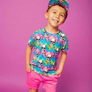 Baby Kids Bamboo Pajamas — Dead Serious Short Sleeve T-Shirt & Shorts Set — Image 1