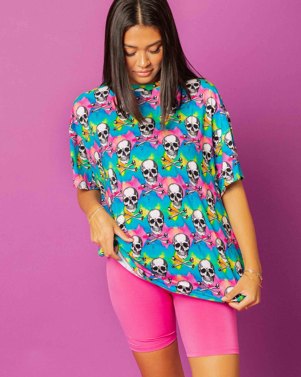 Printed Slit Tee & Biker Shorts Set--Clearance main image 1