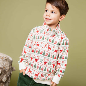 Baby Kids Bamboo Pajamas — Deer to Dream 1/4 Zip Pullover Sweatshirt — Image 1