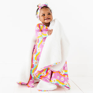 Baby Kids Bamboo Pajamas — Disco Daysies Bum Bum Blanket - Plush — Image 1