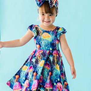 Baby Kids Bamboo Pajamas — Don't Be Jelly Cap Sleeve Girls Dress — Image 1