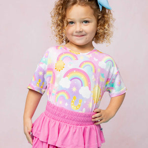 Baby Kids Bamboo Pajamas — Dream in Color T-Shirt — Image 1