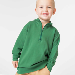 Baby Kids Bamboo Pajamas — 1/4 Zip Pullover Sweatshirt — Image 1