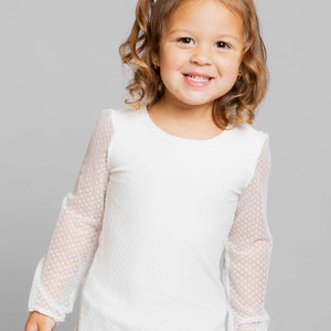 Baby Kids Bamboo Pajamas — Tulle Dot Layering Shirt — Image 1