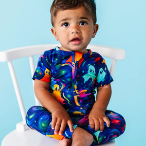 Baby Kids Bamboo Pajamas — Drop It Like It's Haunt Romper — Image 1