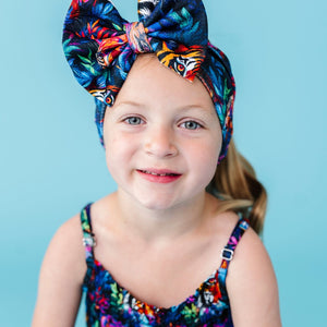 Baby Kids Bamboo Pajamas — Easy Tiger Biggie Bow — Image 1
