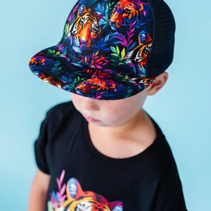 Baby Kids Bamboo Pajamas — Easy Tiger Hat — Image 1