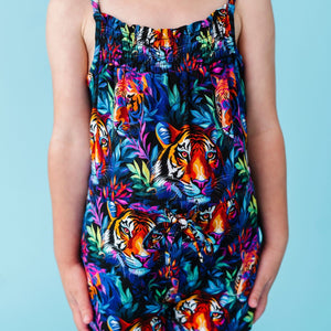Baby Kids Bamboo Pajamas — Easy Tiger Girls Romper — Image 1