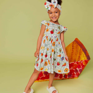 Baby Kids Bamboo Pajamas — The Very Hungry Caterpillar™ Cap Sleeve Dress & Shorts Set — Image 1