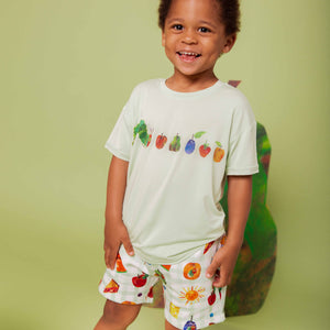 Baby Kids Bamboo Pajamas — The Very Hungry Caterpillar™ Short Sleeve T-Shirt & Shorts Set — Image 1