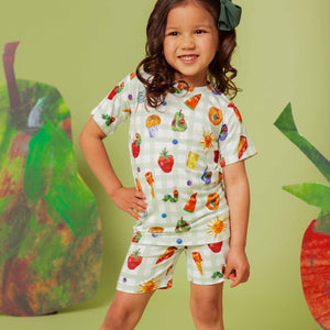 Baby Kids Bamboo Pajamas — The Very Hungry Caterpillar™ Short Sleeve Two-Piece Pajama Shorts Set — Image 1