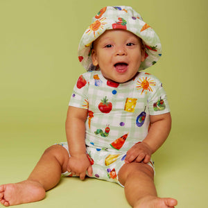 Baby Kids Bamboo Pajamas — The Very Hungry Caterpillar™ Shortie Romper — Image 1