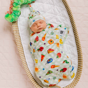 Baby Kids Bamboo Pajamas — The Very Hungry Caterpillar™ Swaddle & Beanie Set — Image 1