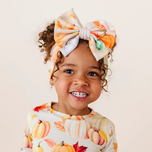 Baby Kids Bamboo Pajamas — Fall Or Nothing Biggie Bow — Image 1