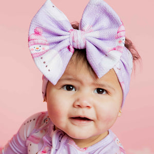 Baby Kids Bamboo Pajamas — Feelin' Snow Pretty Biggie Bow — Image 1