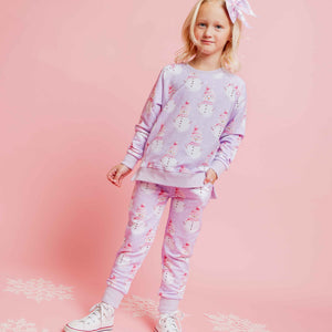 Baby Kids Bamboo Pajamas — Feelin' Snow Pretty Jogger Set — Image 1