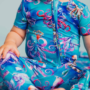 Baby Kids Bamboo Pajamas — Tenta-cool Short Sleeve Romper — Image 1