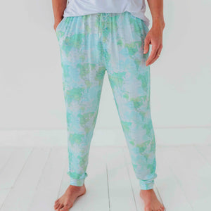 Baby Kids Bamboo Pajamas — For What It's Earth Men's Pants - Green — Image 1