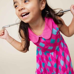 Baby Kids Bamboo Pajamas — Fore The Love Girls Collared Dress & Shorts Set — Image 1