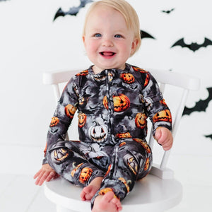Baby Kids Bamboo Pajamas — Fright Club Romper — Image 1