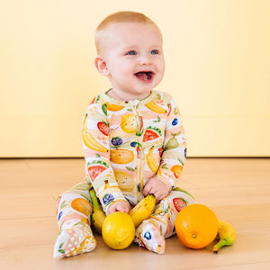 Baby Kids Bamboo Pajamas — Fruit for Thought Convertible Romper — Image 1