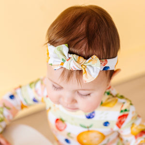 Baby Kids Bamboo Pajamas — Fruit for Thought Headwrap — Image 1