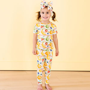 Baby Kids Bamboo Pajamas — Fruit for Thought Two-Piece Pajama Set — Image 1