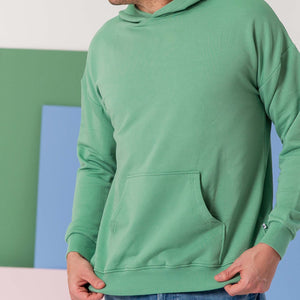 Baby Kids Bamboo Pajamas — Turf Green Adult Unisex Hoodie — Image 1