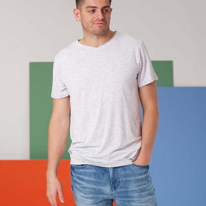 Baby Kids Bamboo Pajamas — Heather Grey Men's Short Sleeve T-Shirt — Image 1