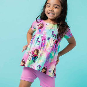 Baby Kids Bamboo Pajamas — Gabby's Dollhouse™ Short Sleeve Empire Waist Top & Shorts Set — Image 1
