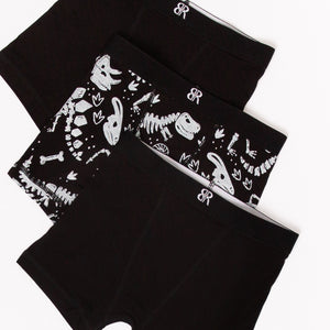 Baby Kids Bamboo Pajamas — Glow Extinct 3-Pack Boy's Boxer Brief Underwear — Image 1