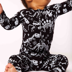 Baby Kids Bamboo Pajamas — Glow Extinct Convertible Romper — Image 1