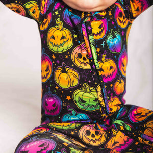 Baby Kids Bamboo Pajamas — Glow Hard or Glow Home Convertible Romper — Image 1