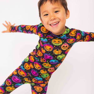 Baby Kids Bamboo Pajamas — Glow Hard or Glow Home Long Sleeve Pajama Set — Image 1