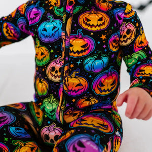 Baby Kids Bamboo Pajamas — Glow Hard or Glow Home Footie — Image 1
