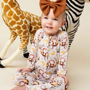 Baby Kids Bamboo Pajamas — Go Bananas Convertible Romper — Image 1