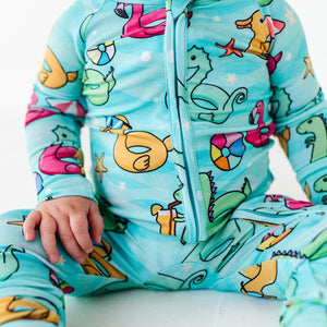 Baby Kids Bamboo Pajamas — Go With The Float Convertible Romper — Image 1