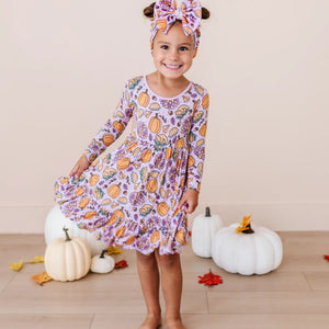 Baby Kids Bamboo Pajamas — Gobble 'til You Wobble Girls Dress & Shorts Set - Pink — Image 1