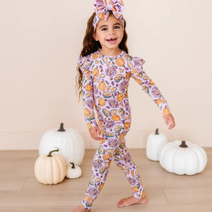 Baby Kids Bamboo Pajamas — Gobble 'til You Wobble Two-Piece Pajama Set - Pink — Image 1