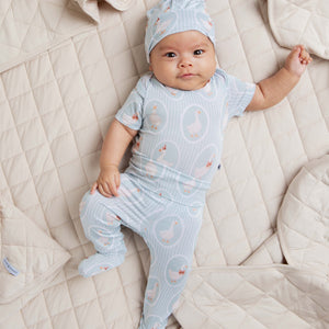 Baby Kids Bamboo Pajamas — Goose on the Loose Infant Layette Set — Image 1